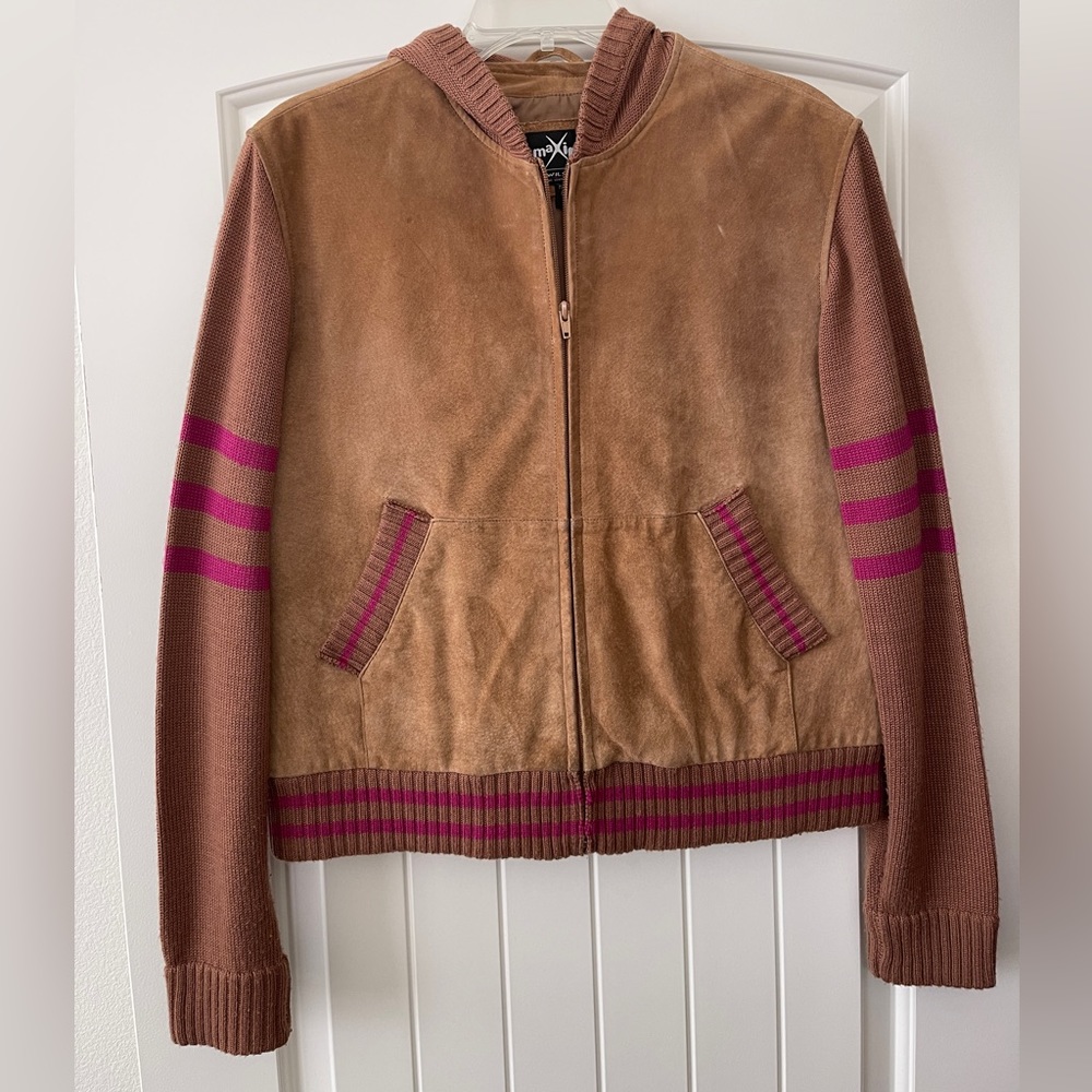 Suede Varsity Style Jacket